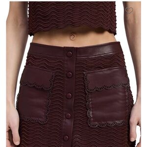 En Saison Wine Lace Skirt Set